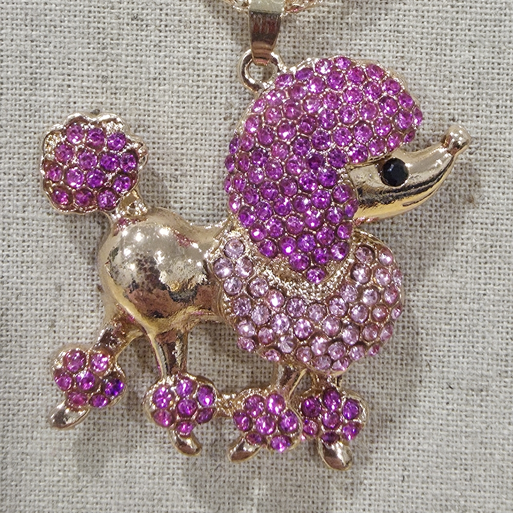 🐩Betsey Johnson Gold and Purple Poodle Necklace🐩